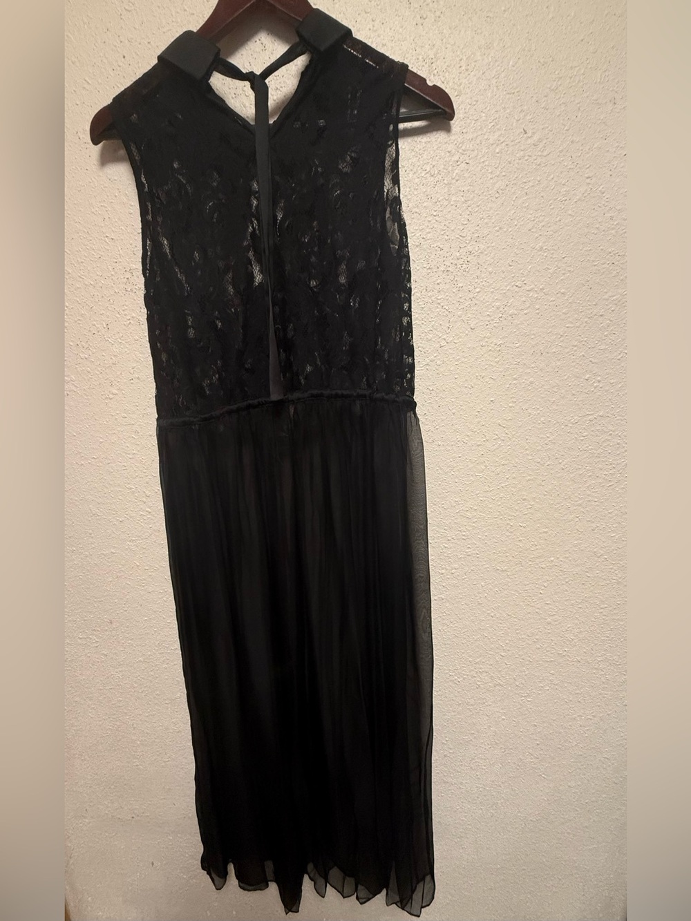 Dolce & Gabbana Black Lace & Chiffon Midi Dress - Picture 5 of 12